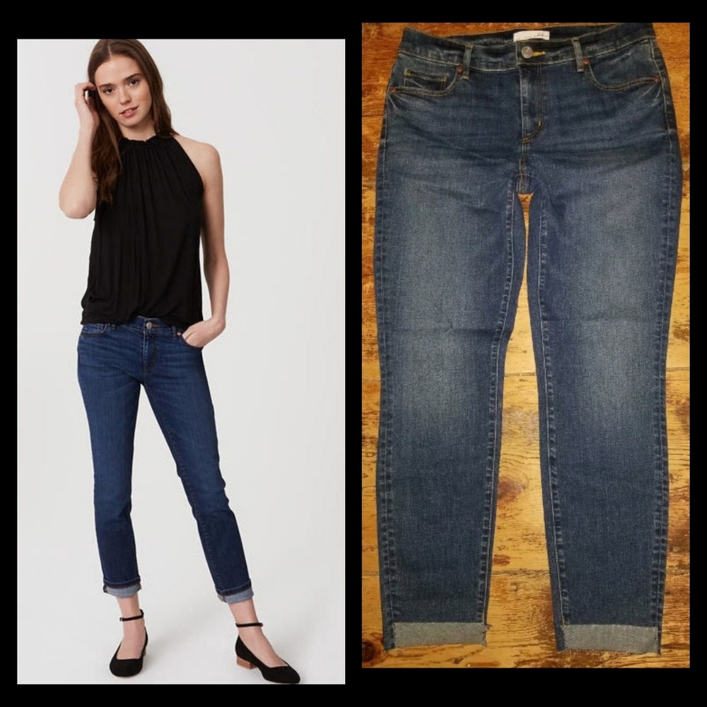 LOFT Ann Taylor STEPPED RAW HEM Modern skinny jeans Sample NEW